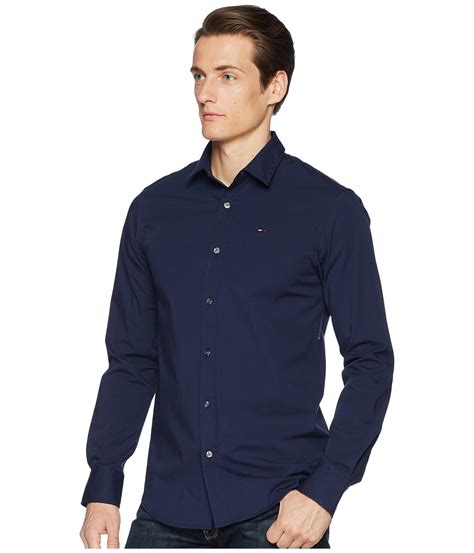 tommy hilfiger long sleeve button up|tommy hilfiger button down shirt.